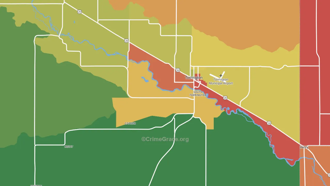 Goshen County, WY Map of Burglary Rates
