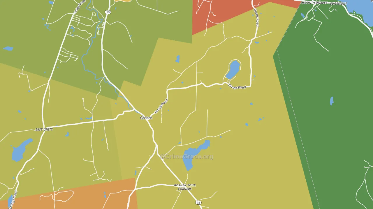 Goshen, NH Map of Burglary Rates