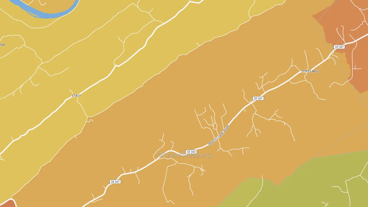 Goshen, TN Map of Burglary Rates
