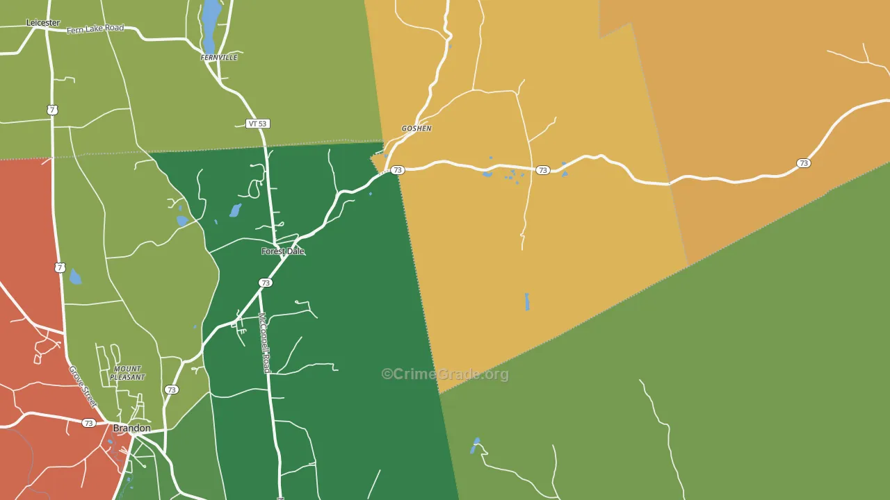 Goshen, VT Map of Burglary Rates