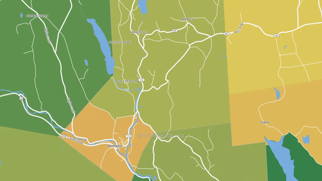 Goss Heights, MA Map of Burglary Rates