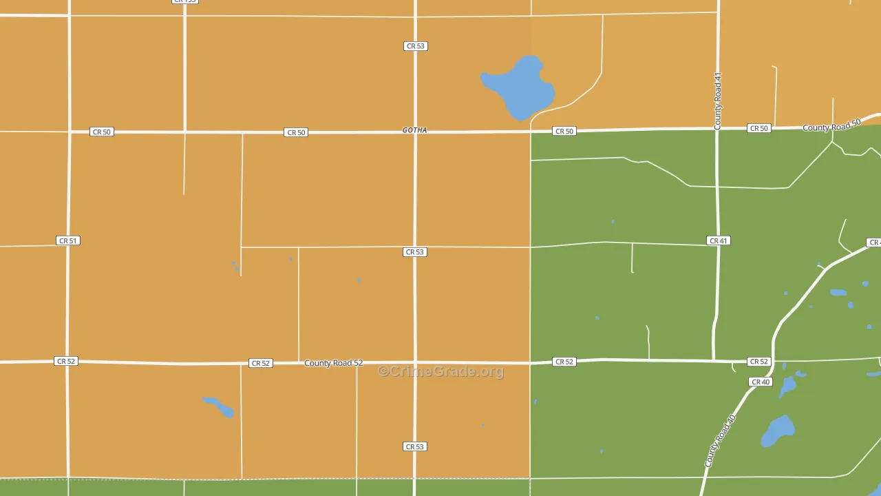 Gotha, MN Map of Burglary Rates
