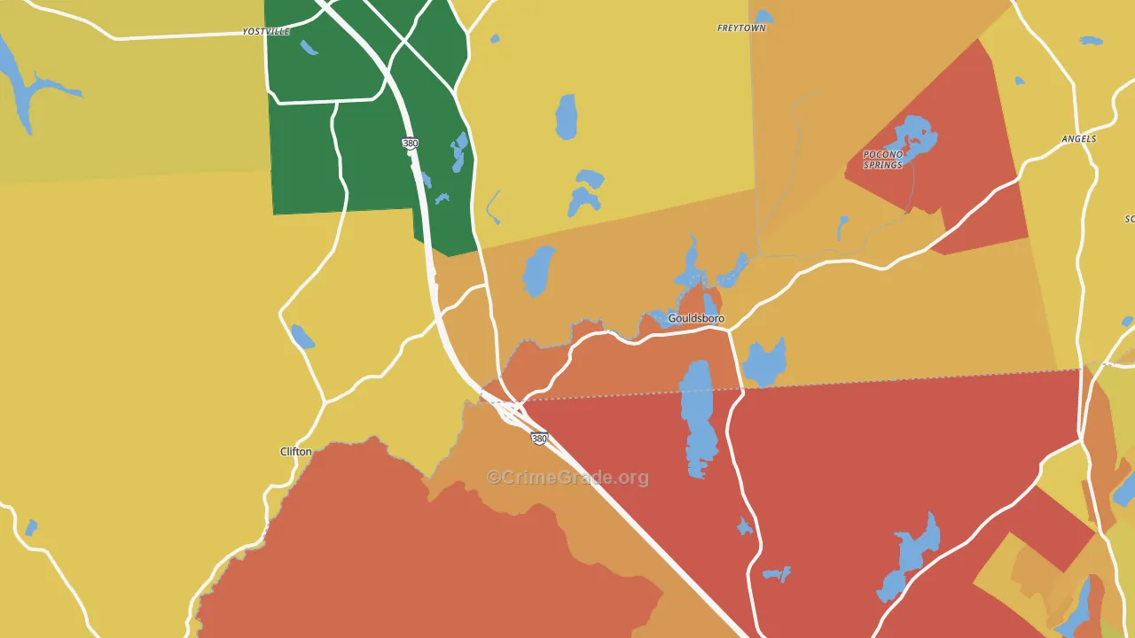 Gouldsboro, PA Map of Burglary Rates