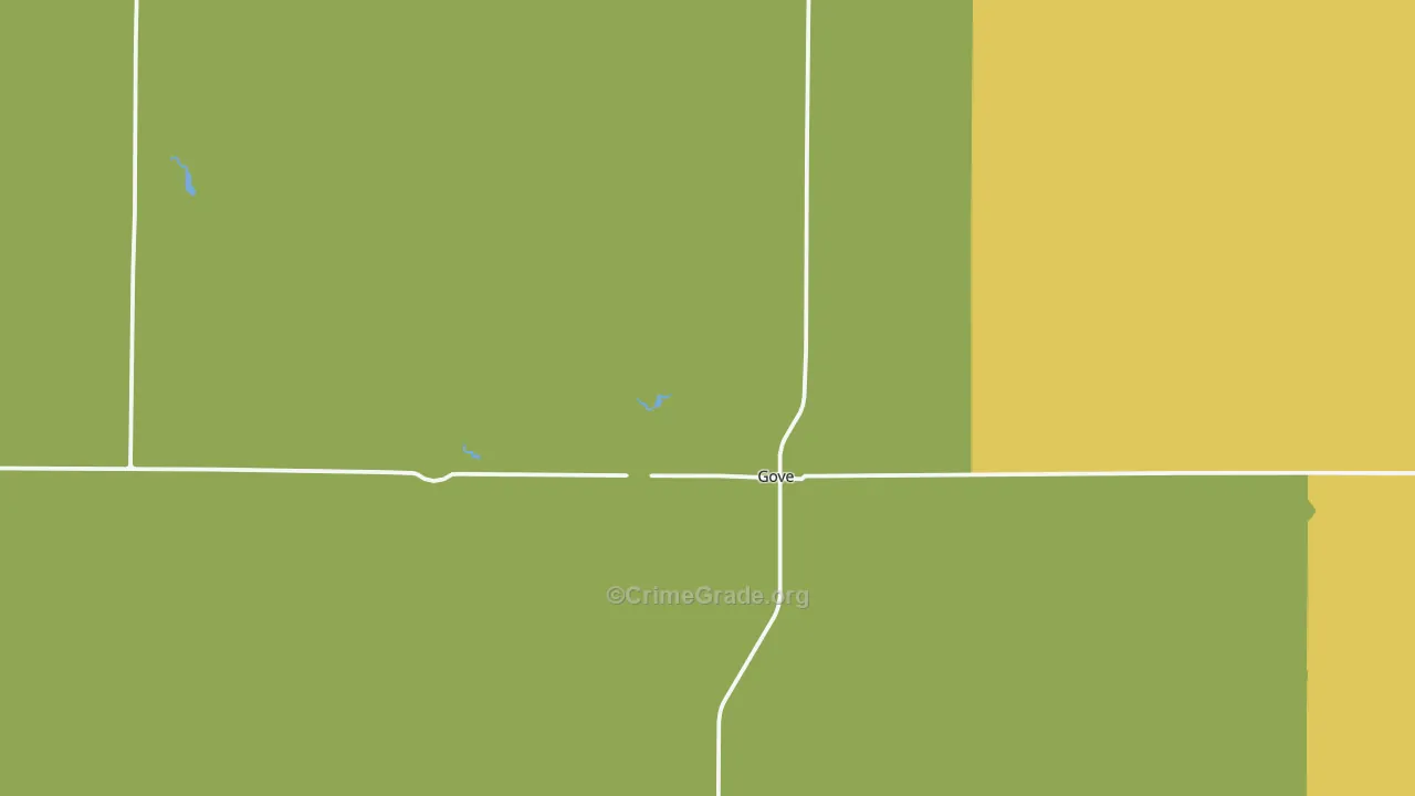 Gove City, KS Map of Burglary Rates