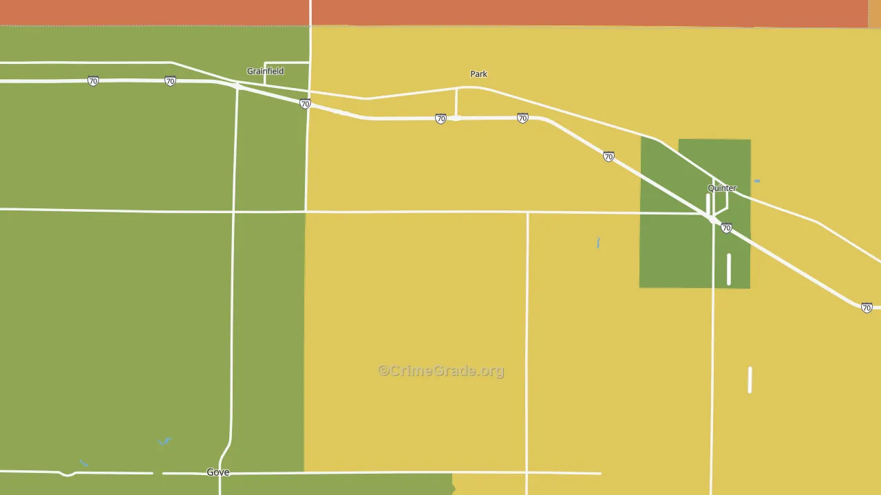 Gove County, KS Map of Burglary Rates