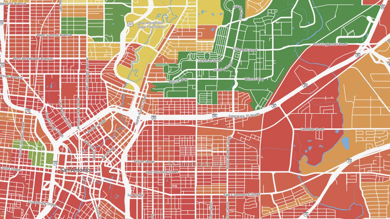 Government Hill Alliance, San Antonio, TX Map of Burglary Rates