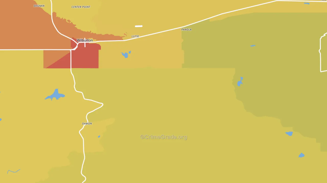 Gowen, OK Map of Burglary Rates