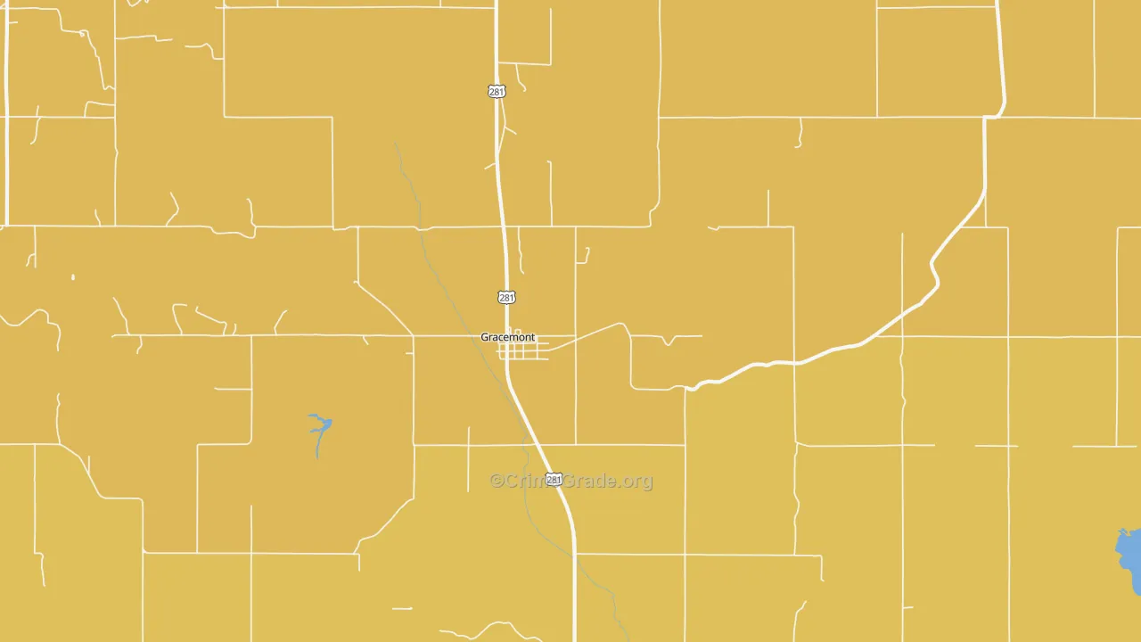 Gracemont, OK Map of Burglary Rates