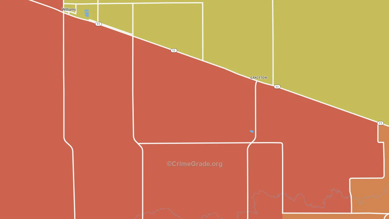 Graceton, MN Map of Burglary Rates