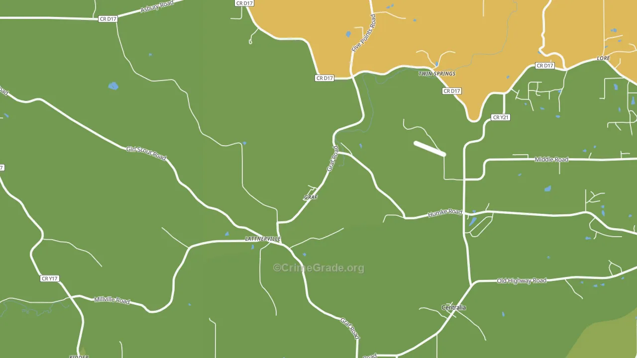 Graf, IA Map of Burglary Rates