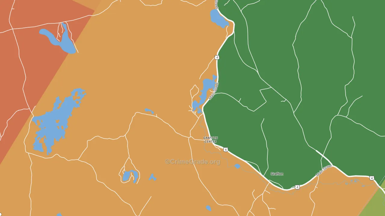 Grafton Center, NH Map of Burglary Rates