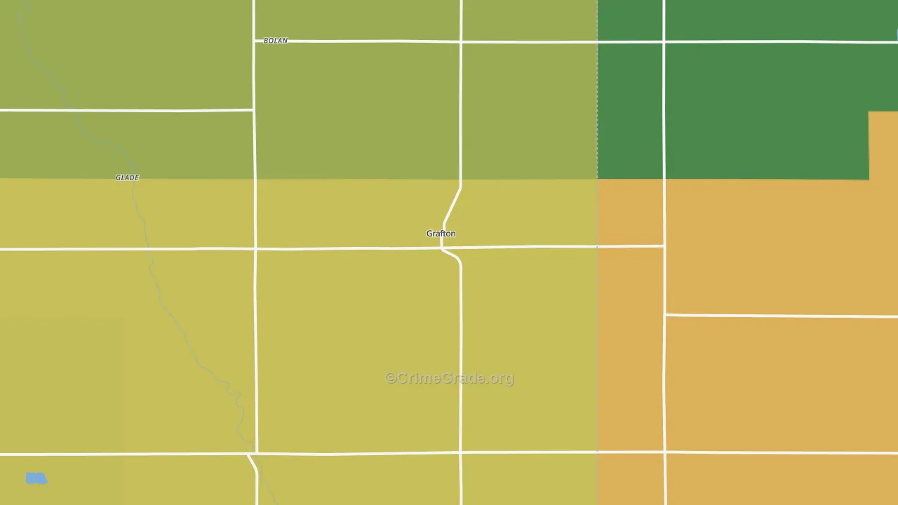 Grafton, IA Map of Burglary Rates