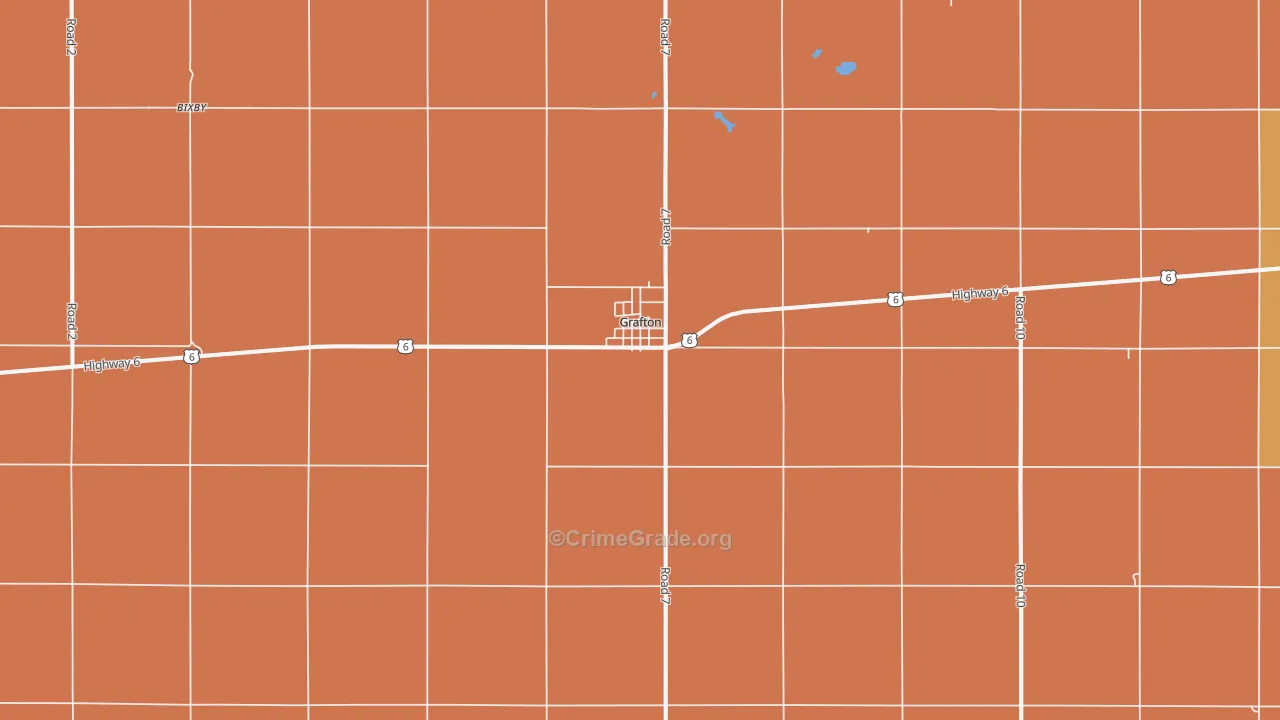 Grafton, NE Map of Burglary Rates