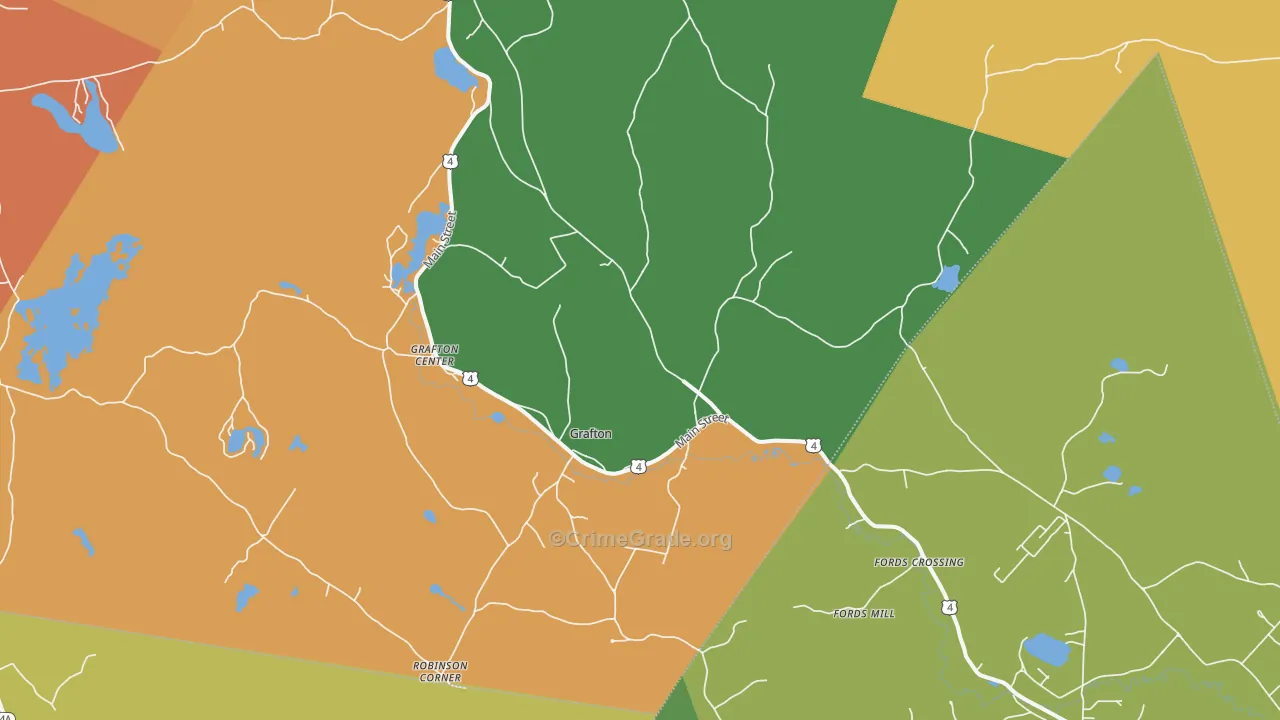 Grafton, NH Map of Burglary Rates