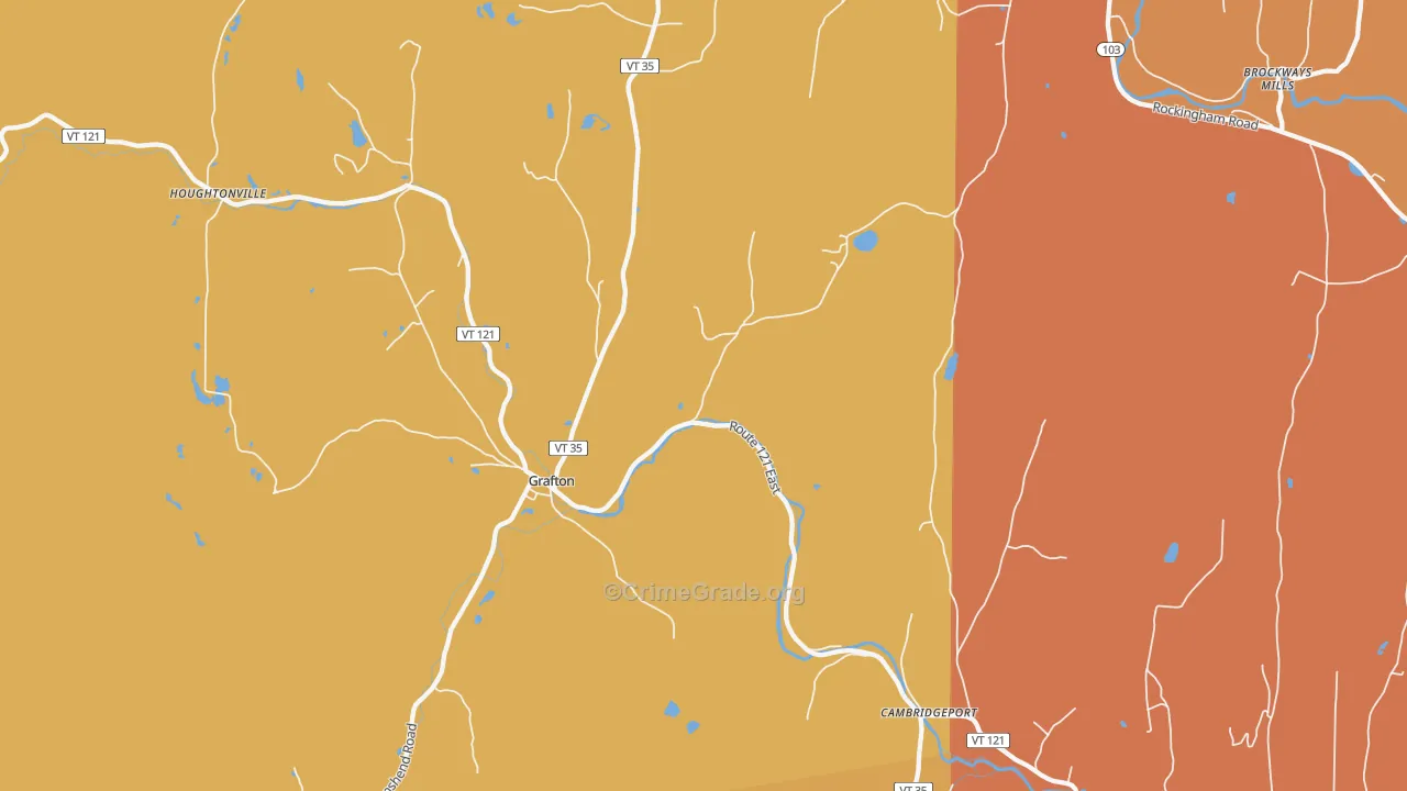 Grafton, VT Map of Burglary Rates