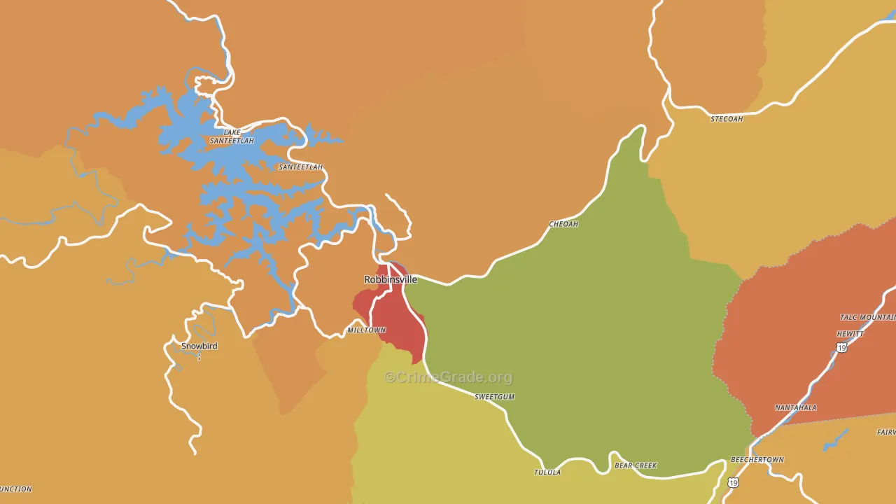 Graham County, NC Map of Burglary Rates