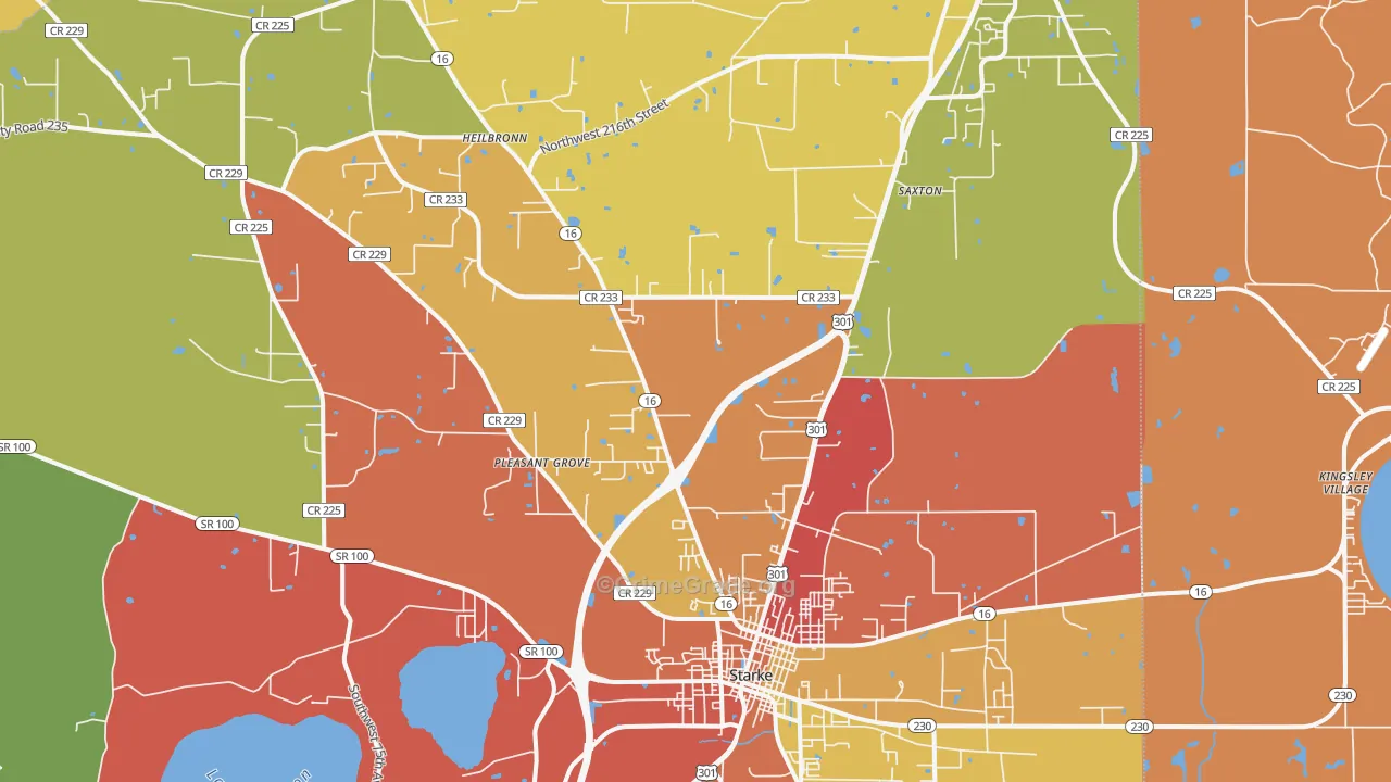 Graham, FL Map of Burglary Rates