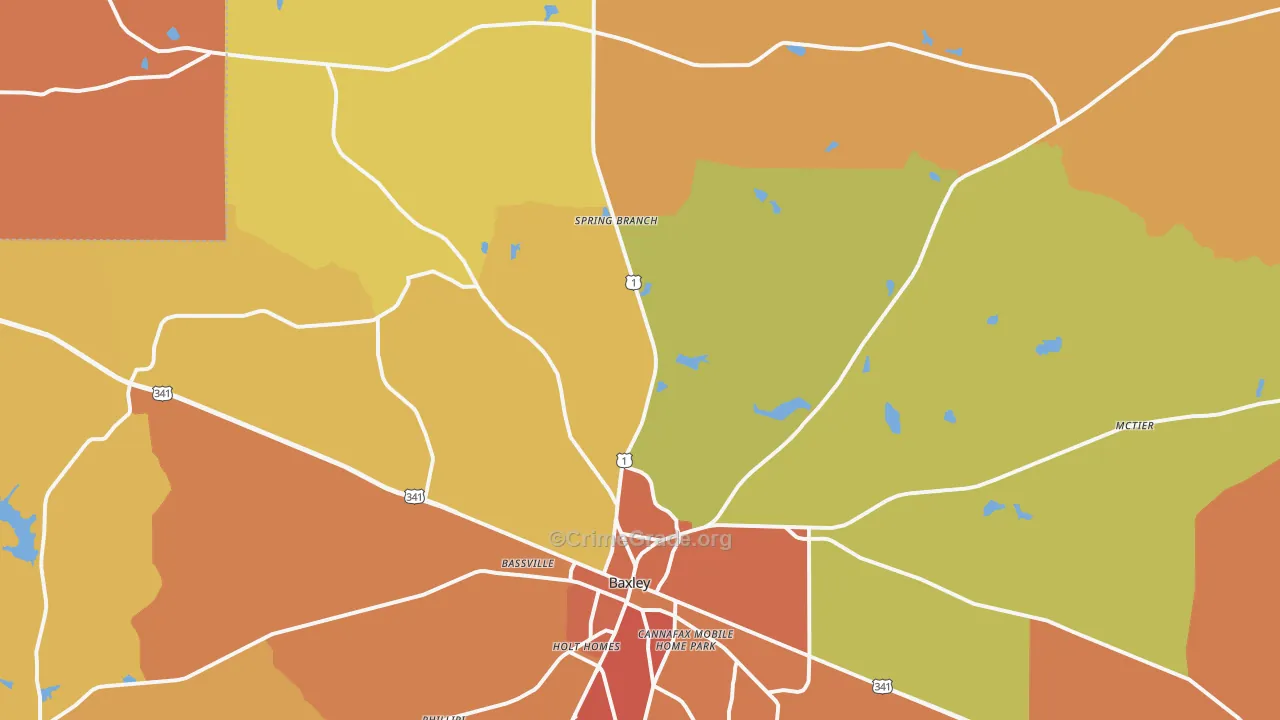Graham, GA Map of Burglary Rates