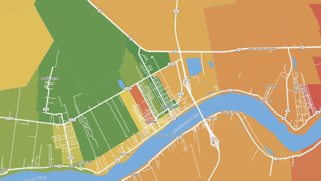 Gramercy, LA Map of Burglary Rates