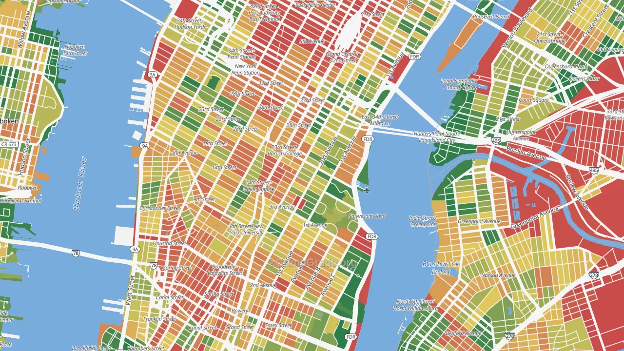 Gramercy, Manhattan, NY Map of Burglary Rates