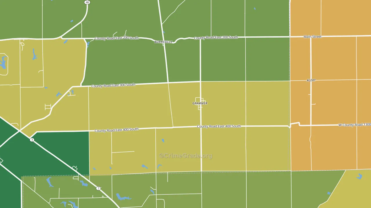 Grammer, IN Map of Burglary Rates