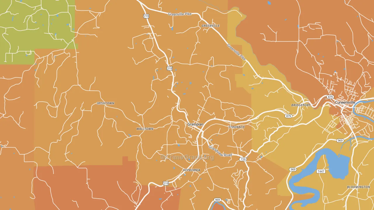 Grampian, PA Map of Burglary Rates