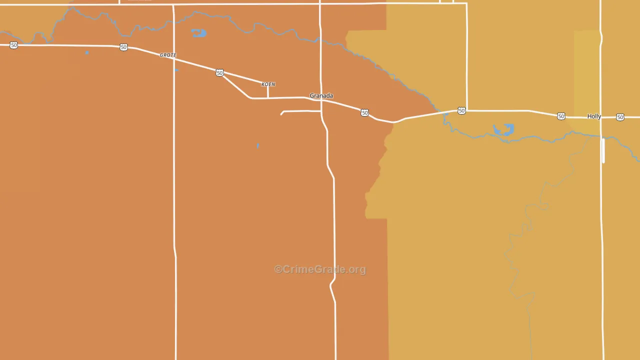 Granada, CO Map of Burglary Rates