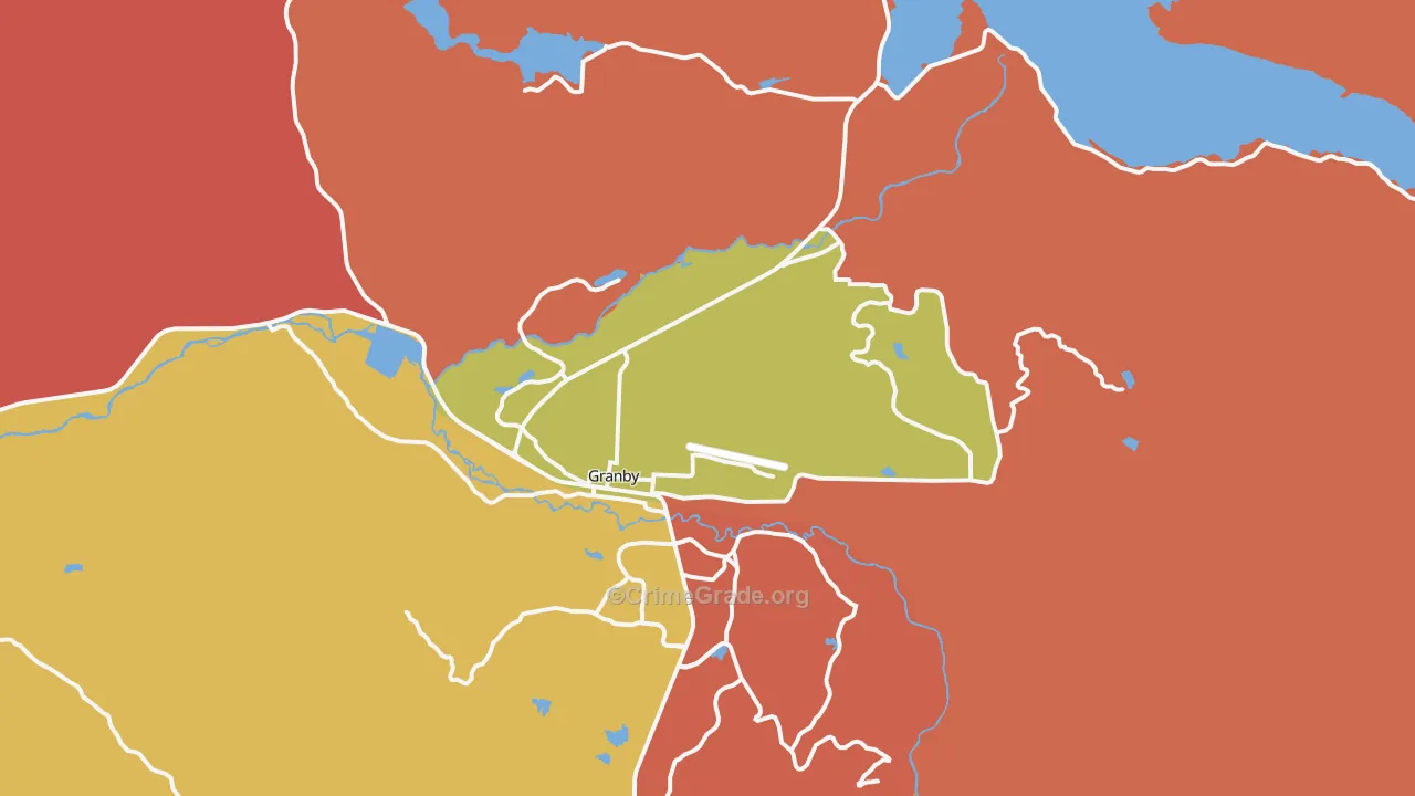 Granby, CO Map of Burglary Rates
