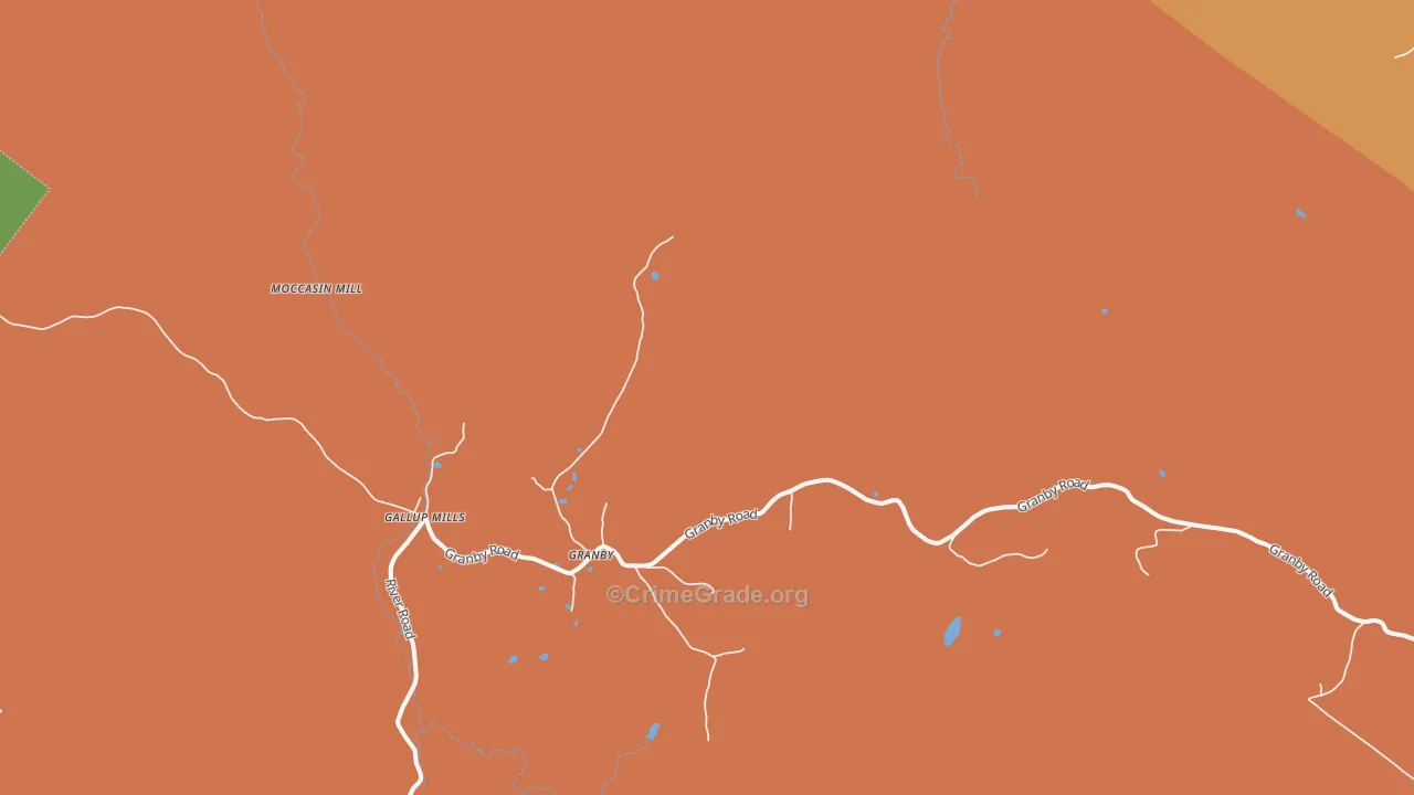 Granby, VT Map of Burglary Rates