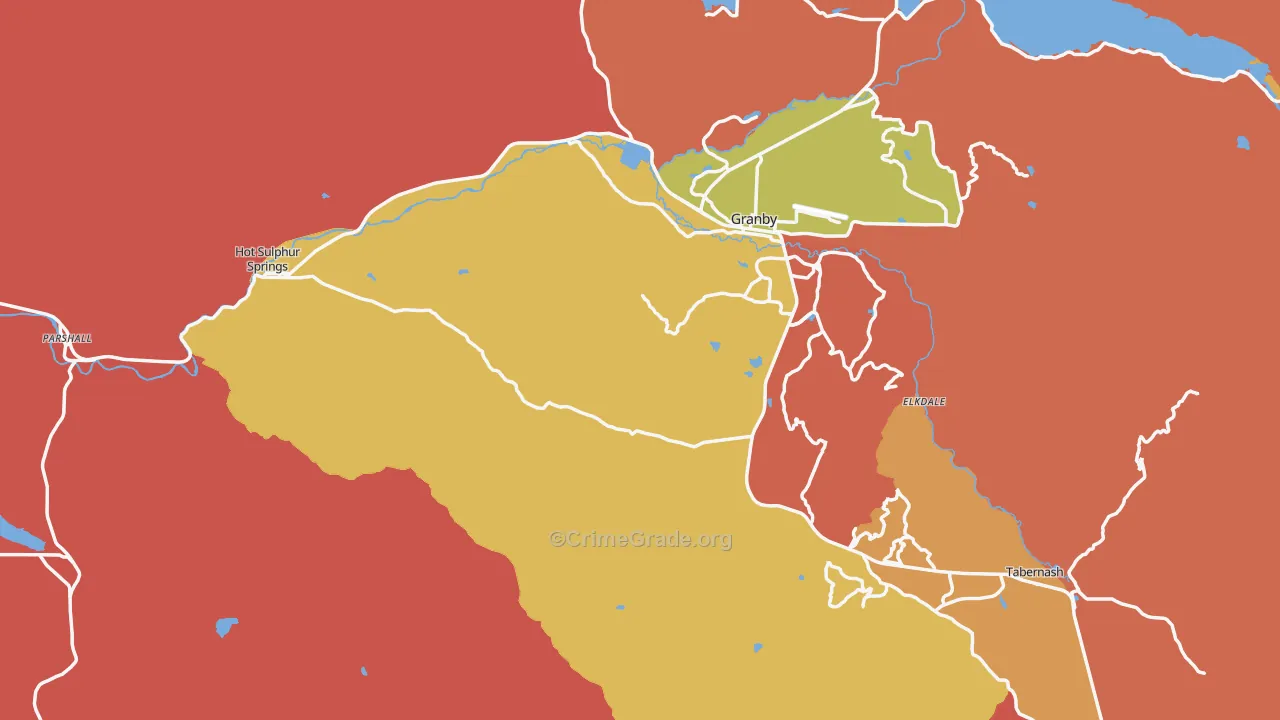 Grand County, CO Map of Burglary Rates