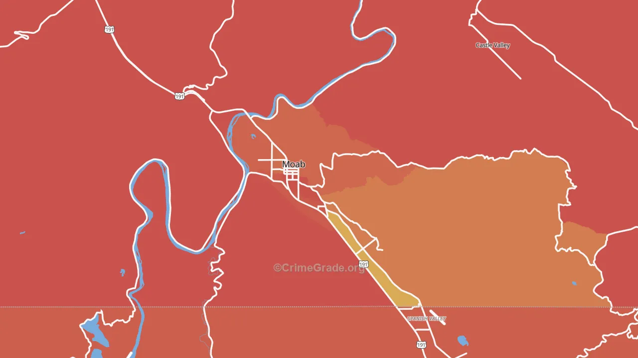 Grand County, UT Map of Burglary Rates