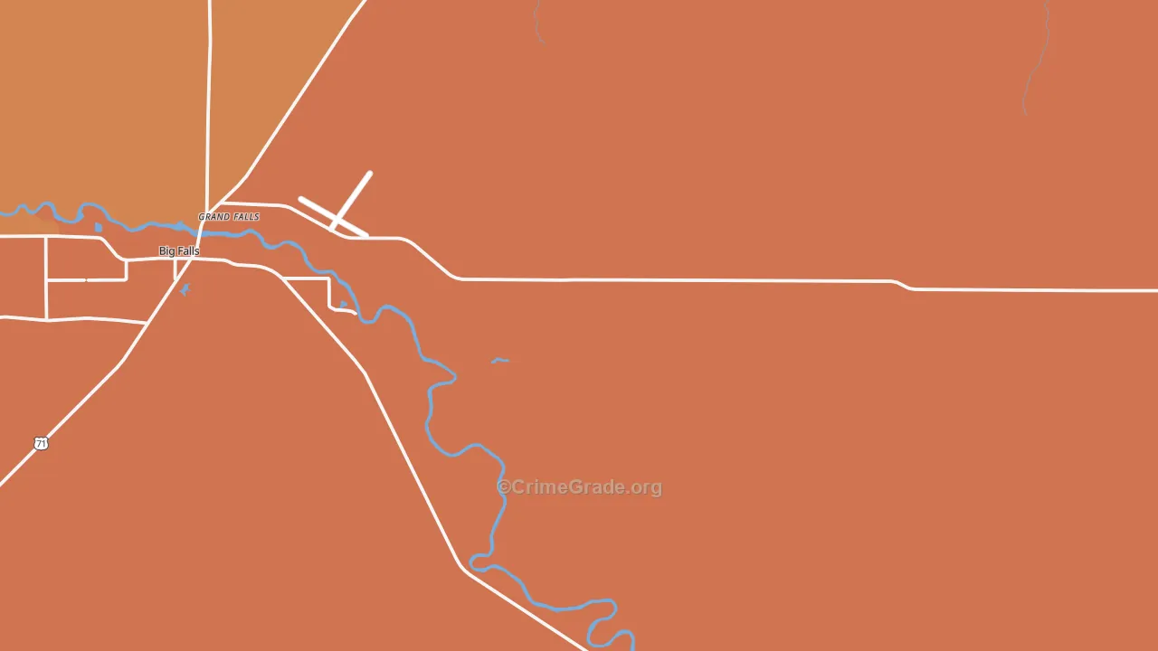 Grand Falls, MN Map of Burglary Rates