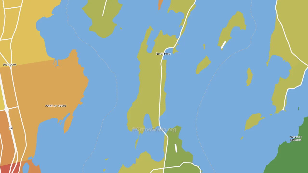 Grand Isle County, VT Map of Burglary Rates