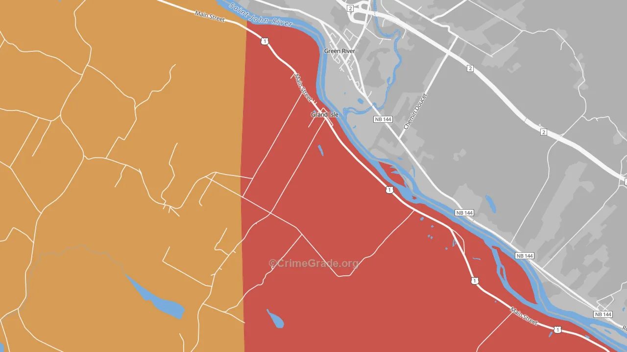 Grand Isle, ME Map of Burglary Rates