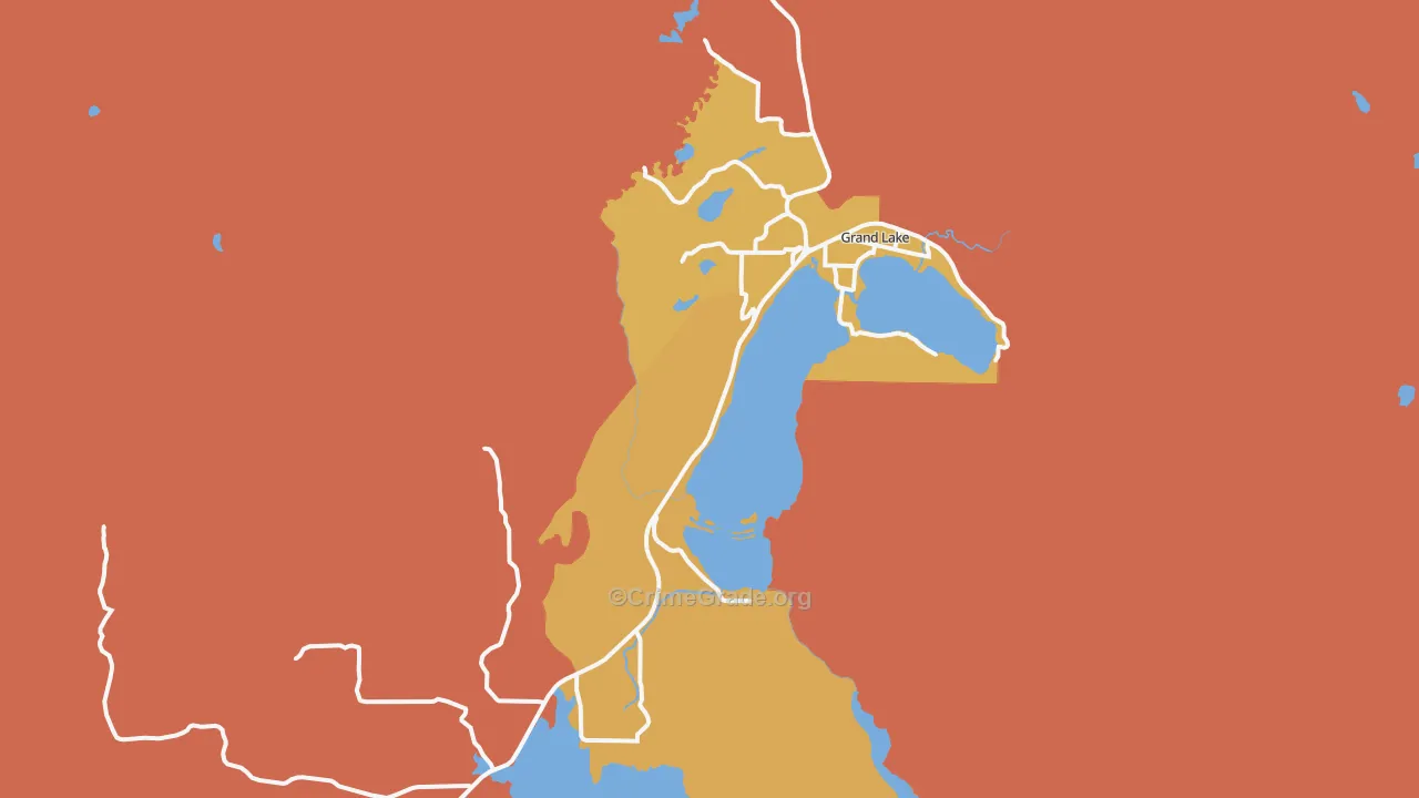 Grand Lake, CO Map of Burglary Rates
