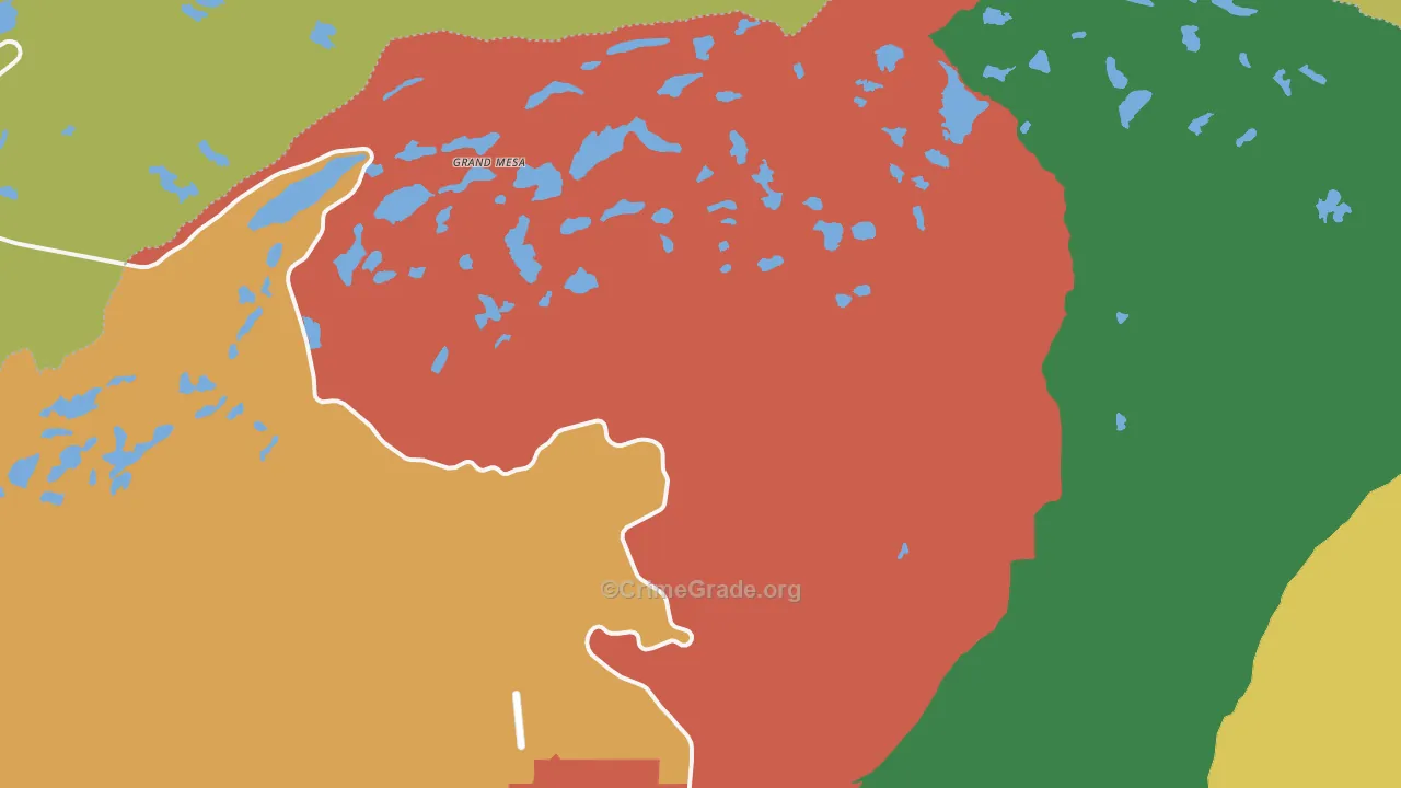 Grand Mesa, CO Map of Burglary Rates