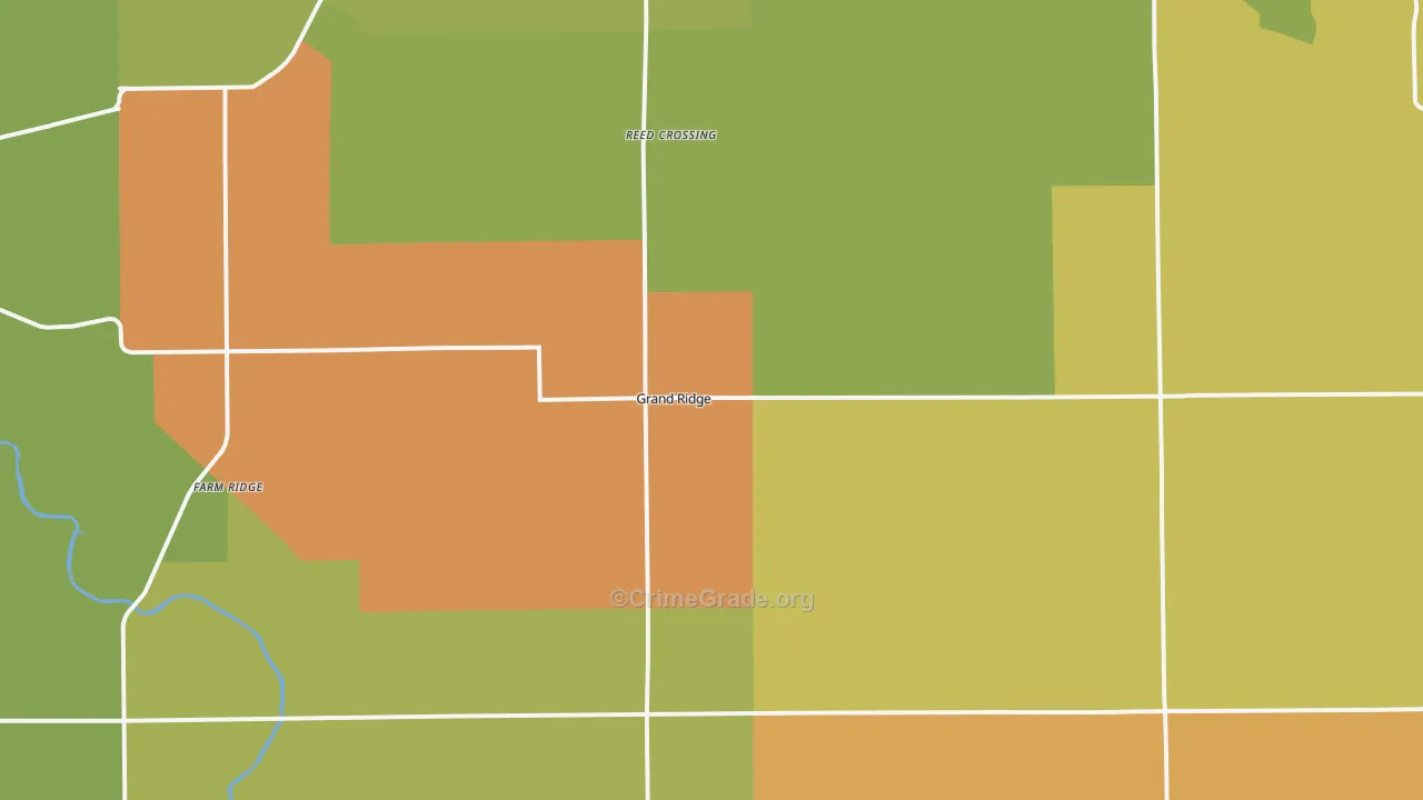 Grand Ridge, IL Map of Burglary Rates