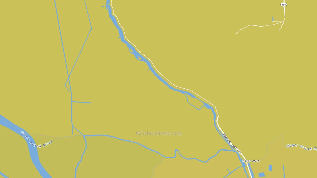 Grand River, LA Map of Burglary Rates