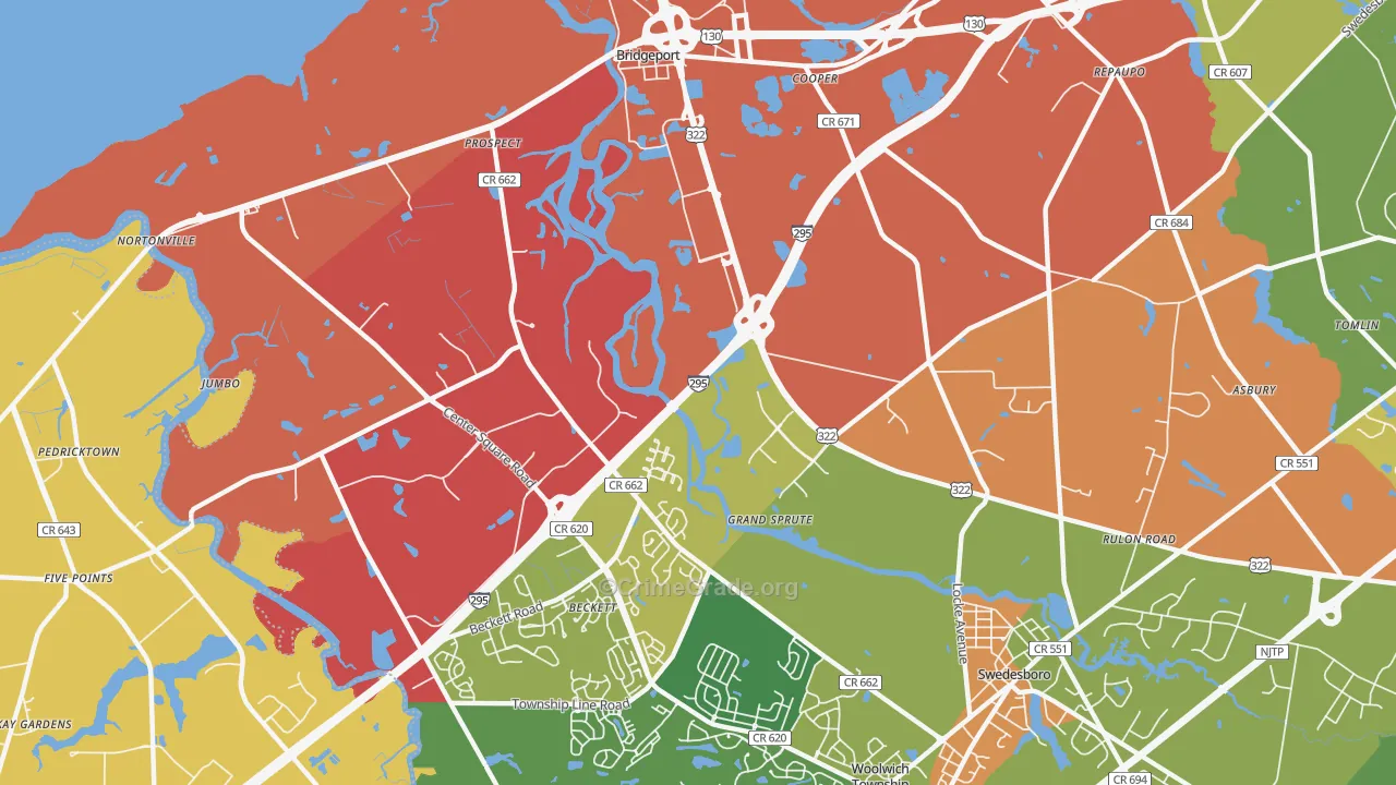 Grand Sprute, NJ Map of Burglary Rates