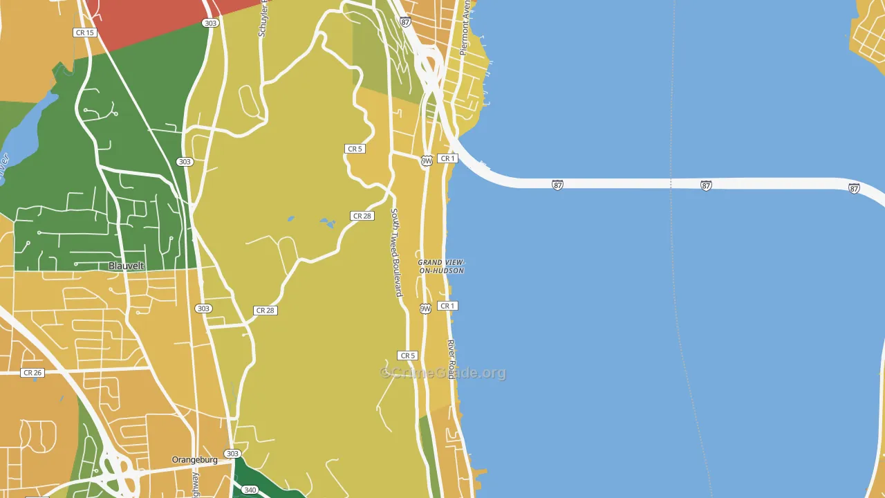 Grand View-on-Hudson, NY Map of Burglary Rates