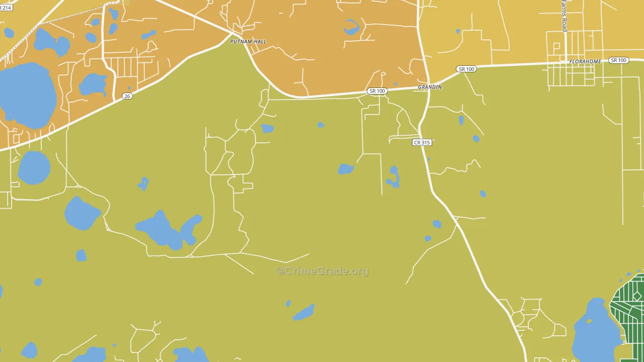 Grandin, FL Map of Burglary Rates