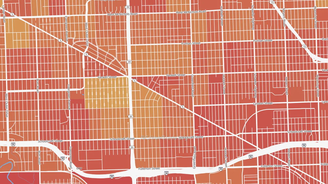 Grandmont-Rosedale, Detroit, MI Map of Burglary Rates