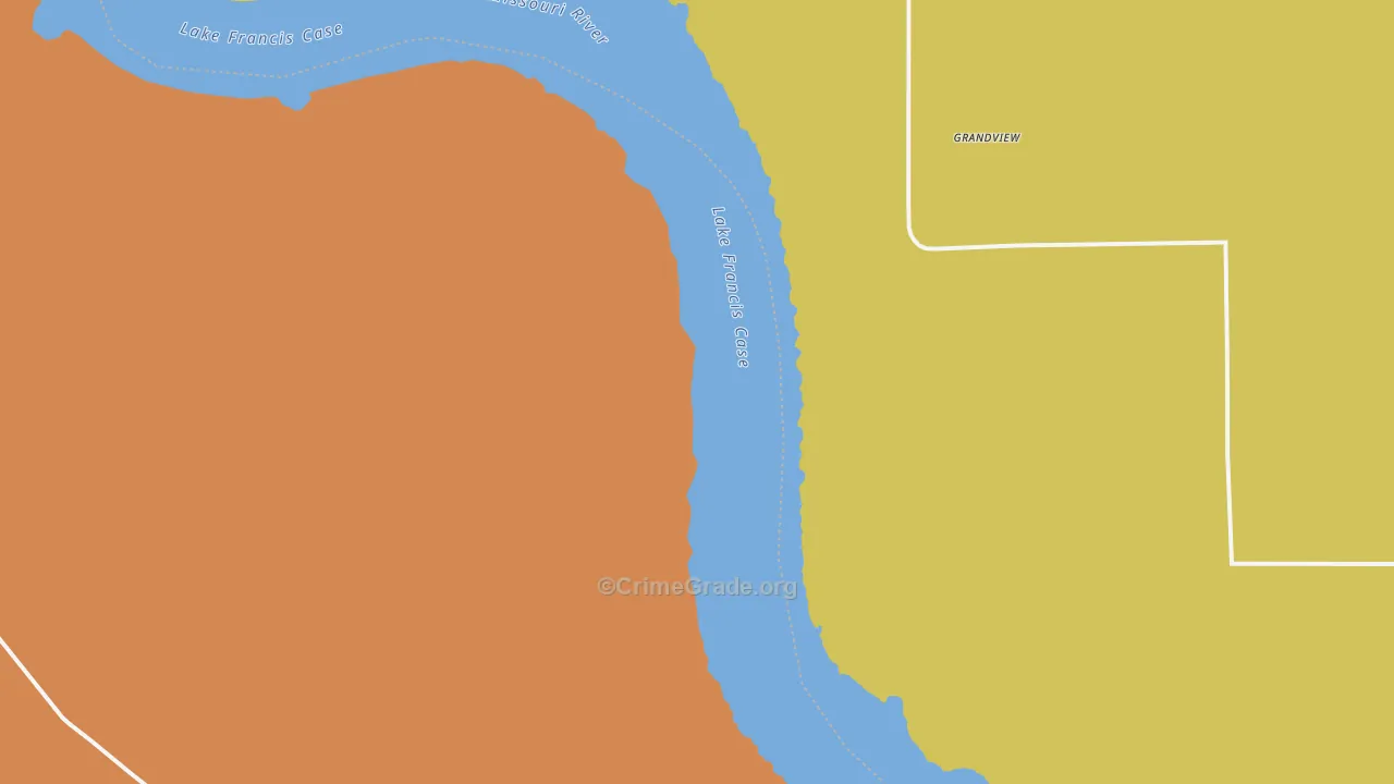 Grandview, SD Map of Burglary Rates