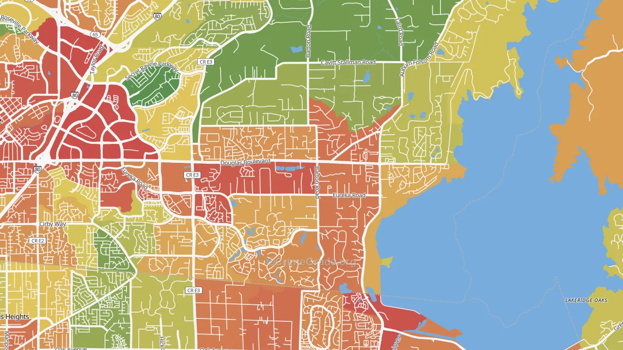 Granite Bay, CA Map of Burglary Rates