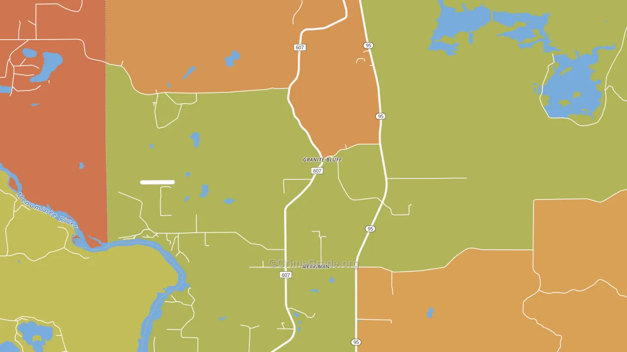 Granite Bluff, MI Map of Burglary Rates