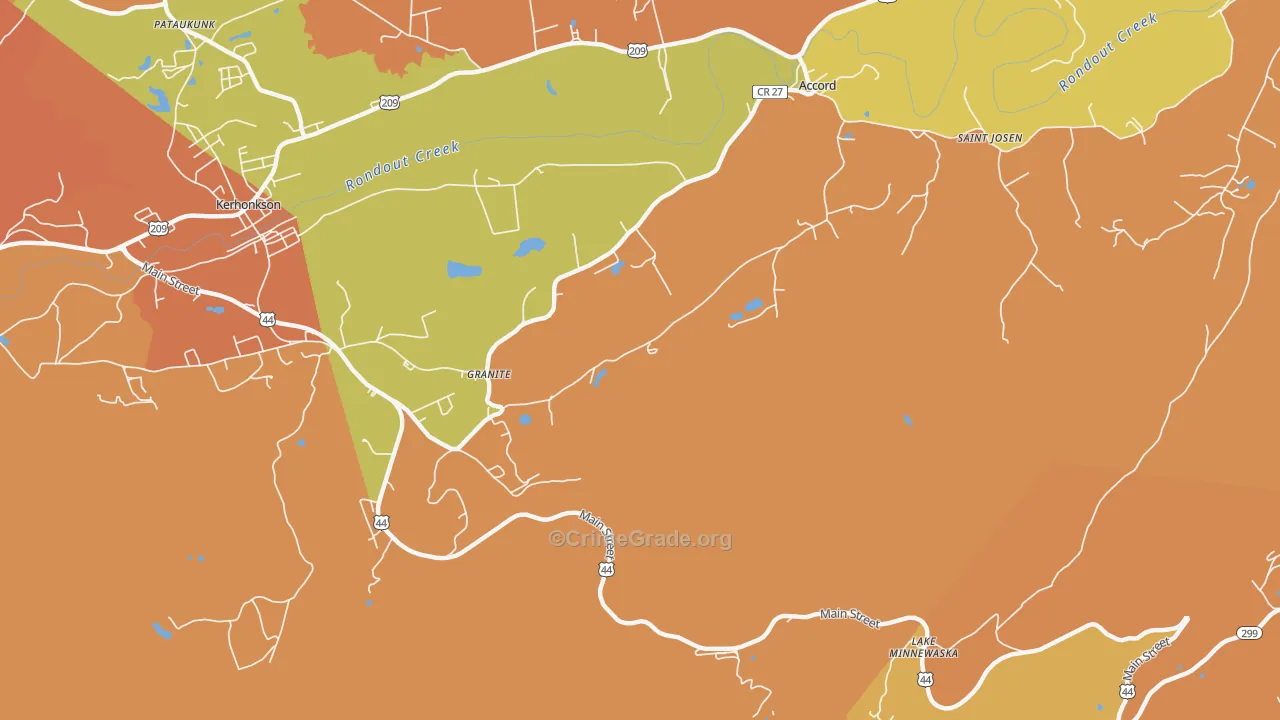 Granite, NY Map of Burglary Rates