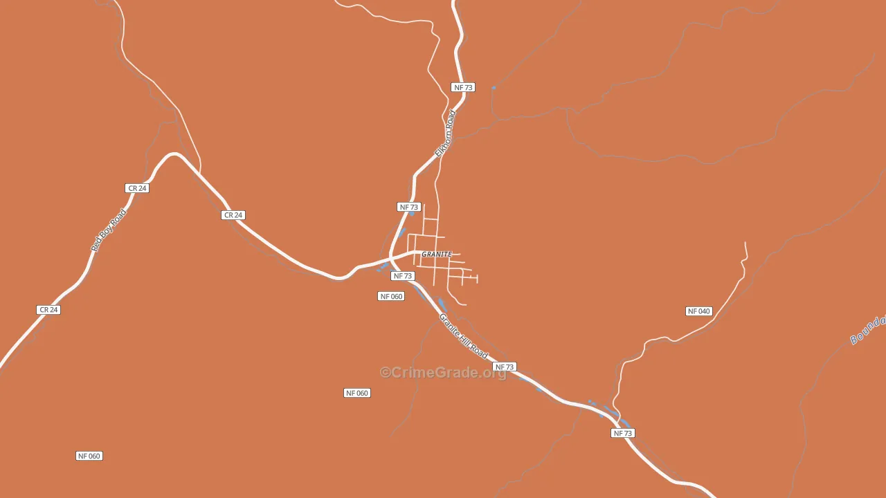 Granite, OR Map of Burglary Rates