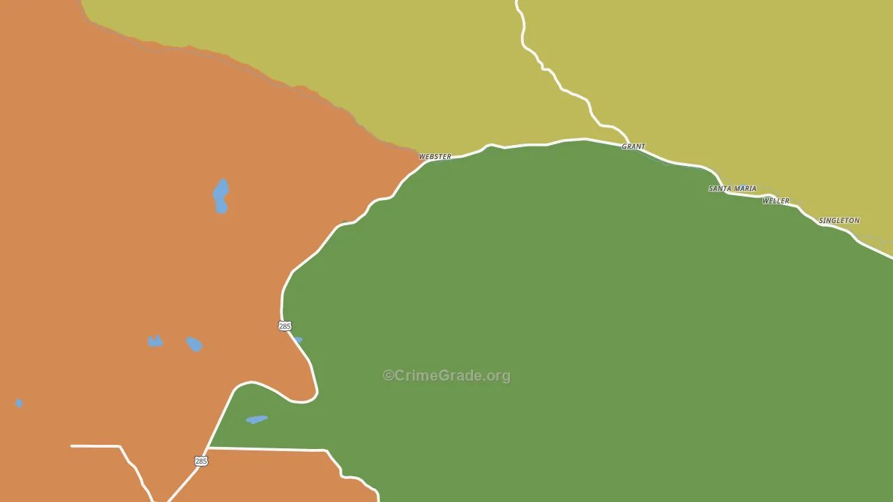 Grant, CO Map of Burglary Rates