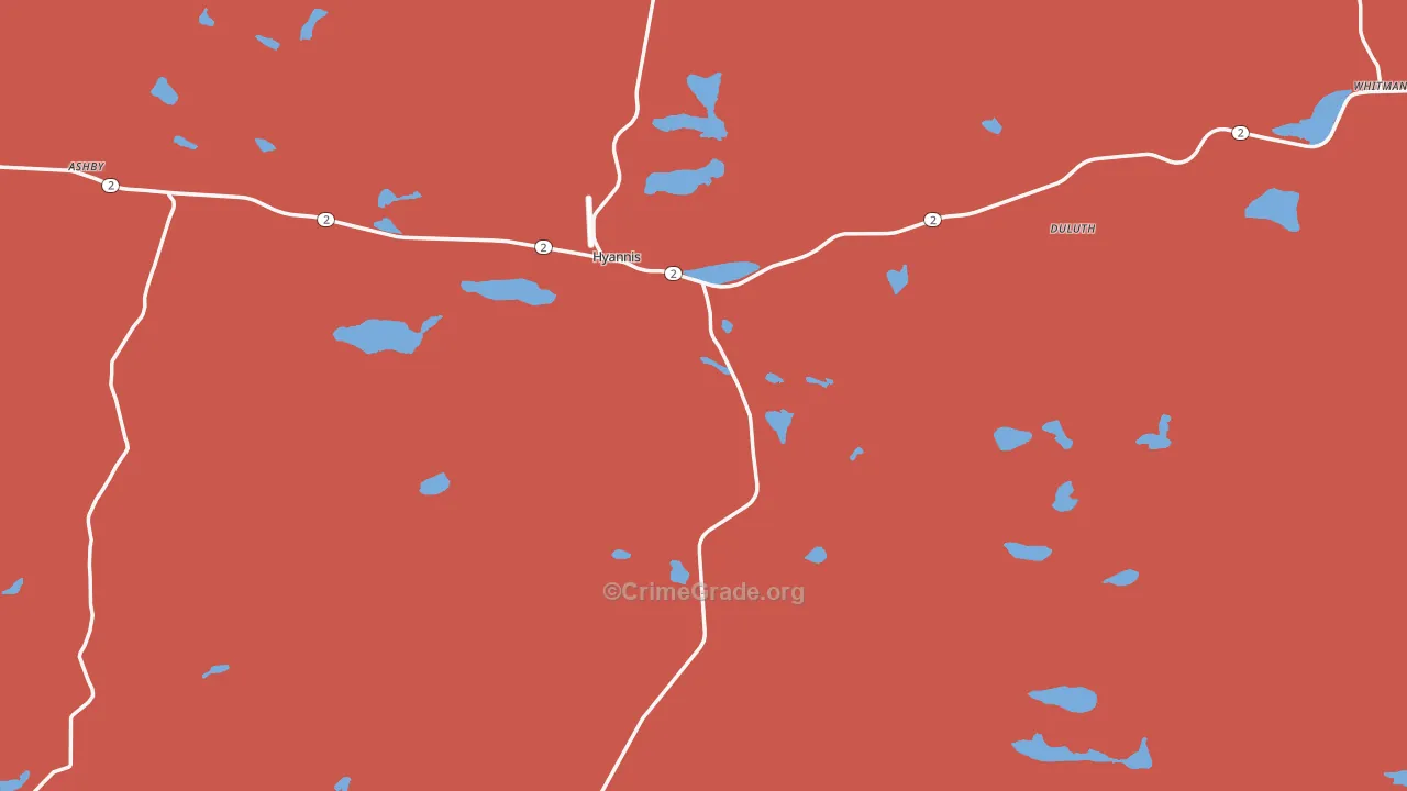 Grant County, NE Map of Burglary Rates