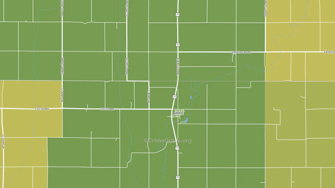Grant, IA Map of Burglary Rates